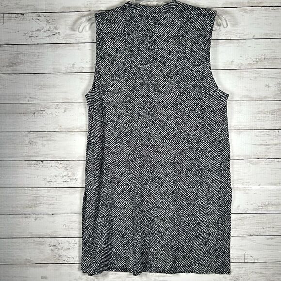 J. Jill Wearever Sleeveless A-Line Black White Jersey Knit Dress Size M Petite - Picture 2 of 7
